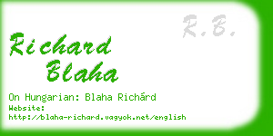 richard blaha business card