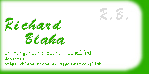 richard blaha business card